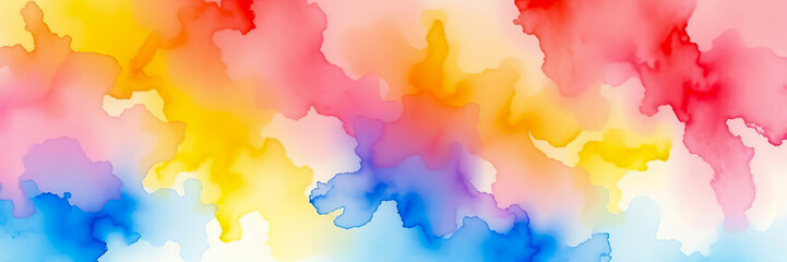 Obraz premium Watercolor Background Colorful Rainbow Artistic Texture Painting Design