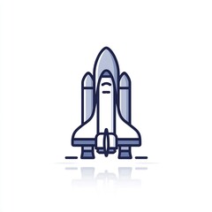 Space Shuttle Icon Minimal Style