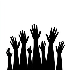 Obraz premium Hands Raised for Women�s Rights