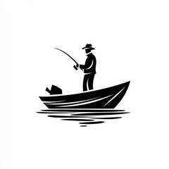 Person Fishing Silhouette on Boat