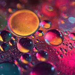 Vibrant abstract image of colorful oil drops on water, creating a mesmerizing display of swirling colors and textures.