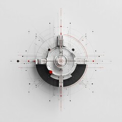 Intricate Geometric Precision: An Abstract Composition of Lines, Circles, and Intersection