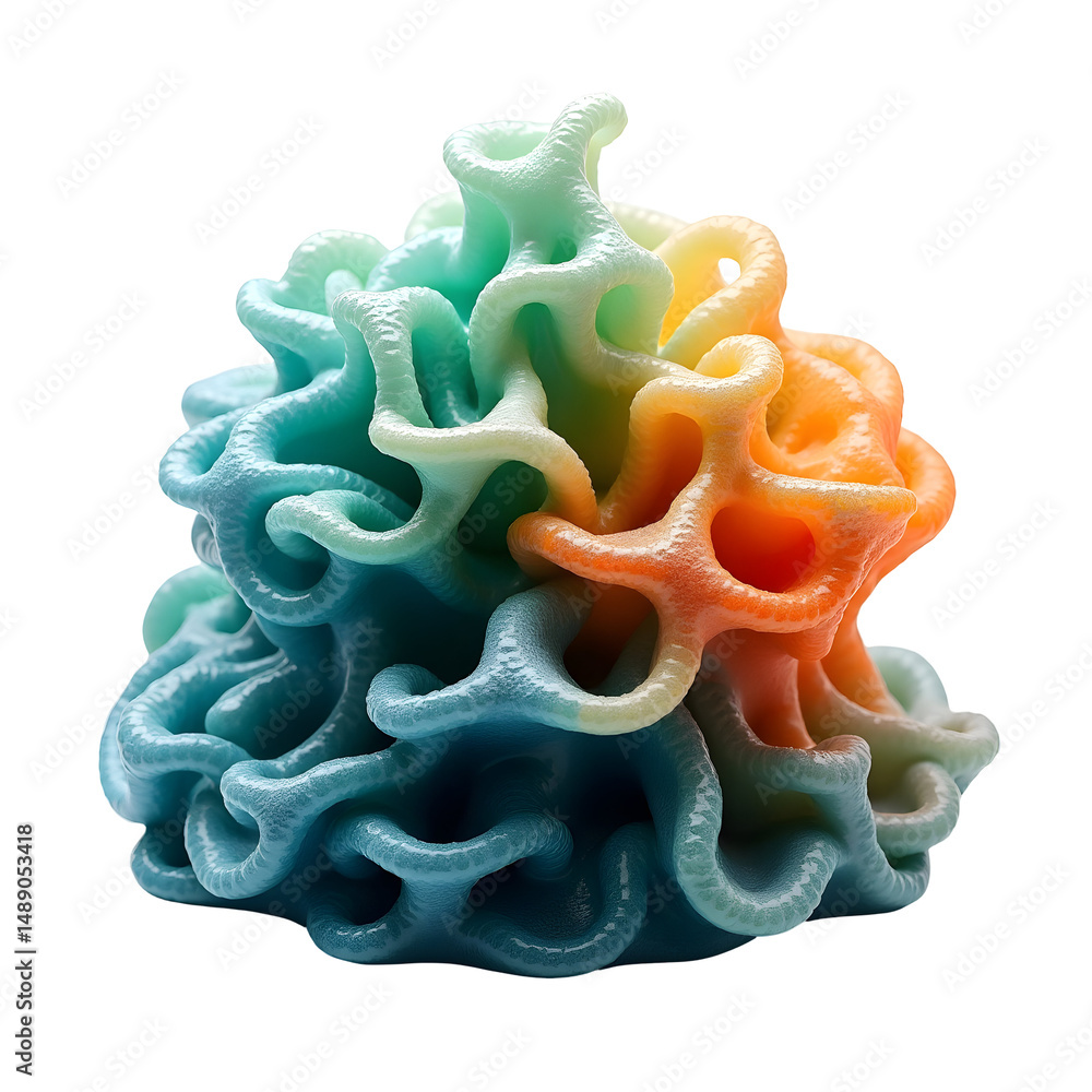 Poster captivating abstract 3d render of a mesmerizing bubbler volcano with intricate wavy structures and h