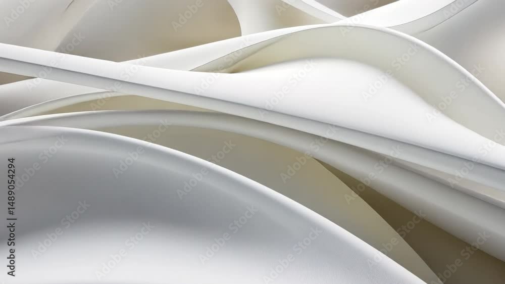 Poster abstract white waves and flowing textures evoke elegance, while interplay of light and shadow adds d