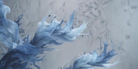 Wispy blue forms, delicate movement, calming palette,  serene,  blue abstract,  swirls