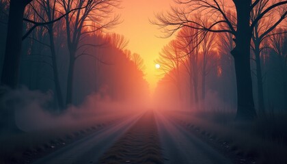 Fototapeta premium Nature Outdoors Wildlife With Orange Fog Effects