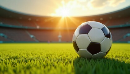 Football Game Field With Texture And Ball