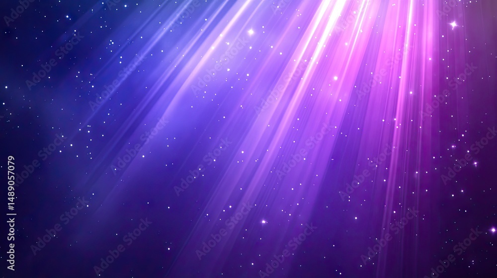 Poster a vibrant cosmic light display with starlit rays.