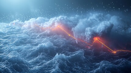 Sinking cold air pushing warm air upward form storms Frontal Lifting atmospheric collision diagram temperature gradient arrows digital render