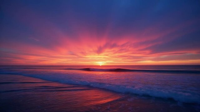 Above Colorful Sunset at Clearwater Florida in United States . Night Shore.