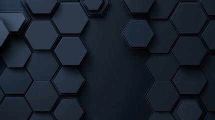 Abstract Background with Dark Hexagonal Shapes in a Modern Minimalist Style for Technology and Design Projects
