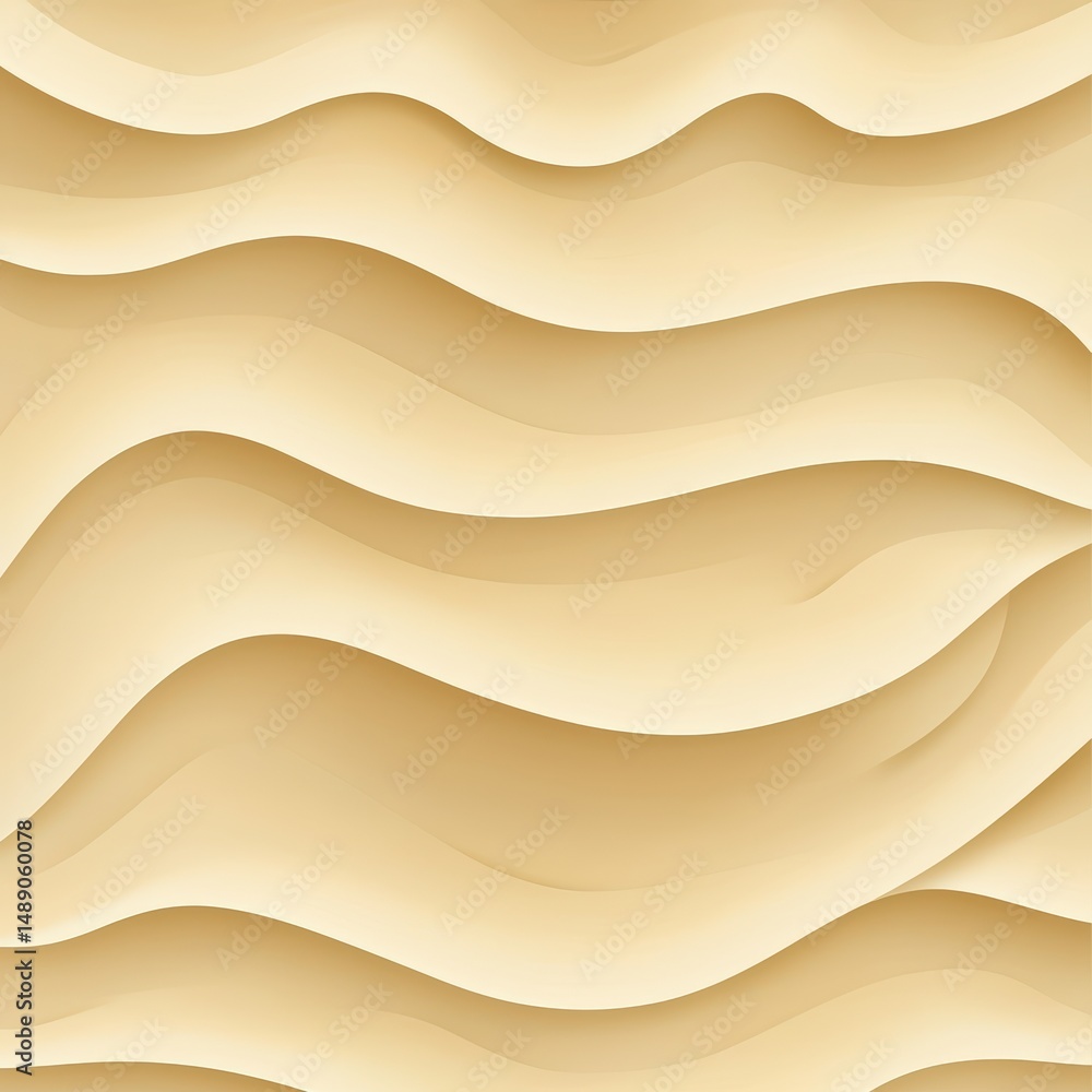 Poster abstract flowing waves in soft beige tones creating a serene and calming background for design proje