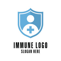 immune system logo design concept with shield