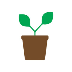 flower pot colored icon