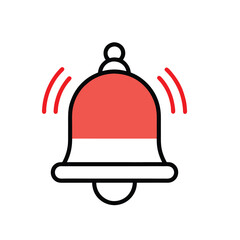Bell Icon with Red Notification Badge – Alert and Notification Symbol Vector Illustration