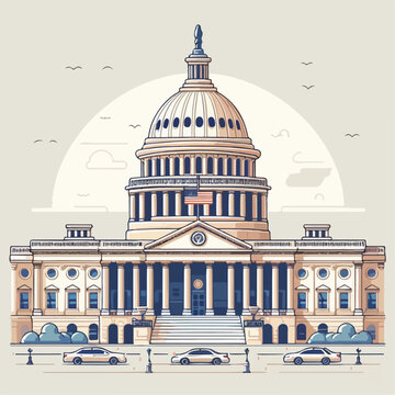 vector illustration of government parliament building