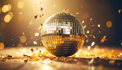 Obraz premium disco ball shattering Background. Generated Image