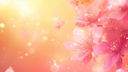 Delicate Pink Blossoms in Sunny Spring Light