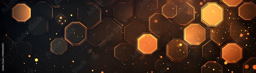 Aufkleber abstract geometric pattern of glowing hexagons.