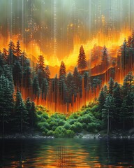 Obraz premium Spectral signature chart showing vegetation v water vs urban Spectral Signatures scientific graph layout contrast color lines digital render