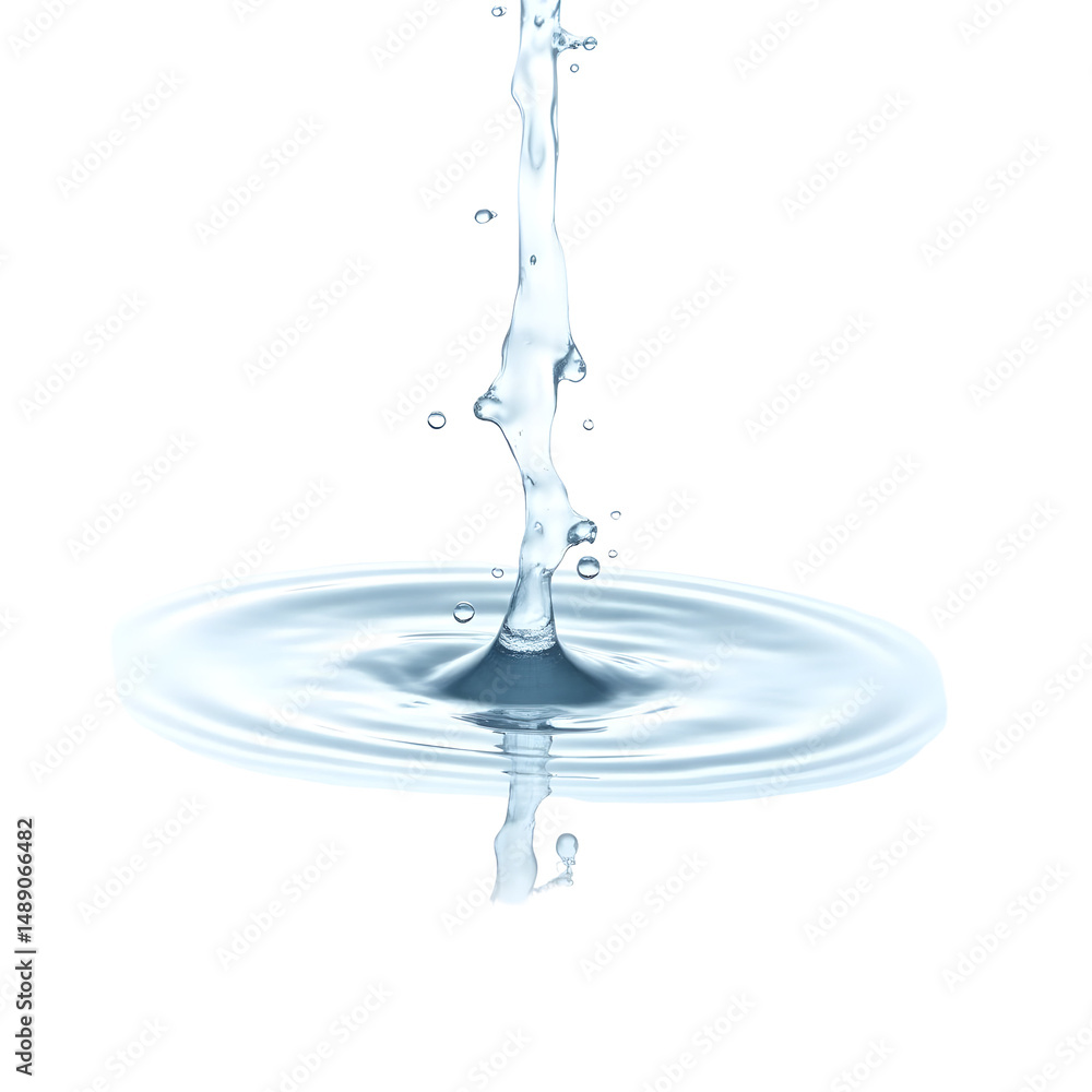 Poster captivating display of crystal-clear liquid artfully poured, creating ripples and a sense of purity 