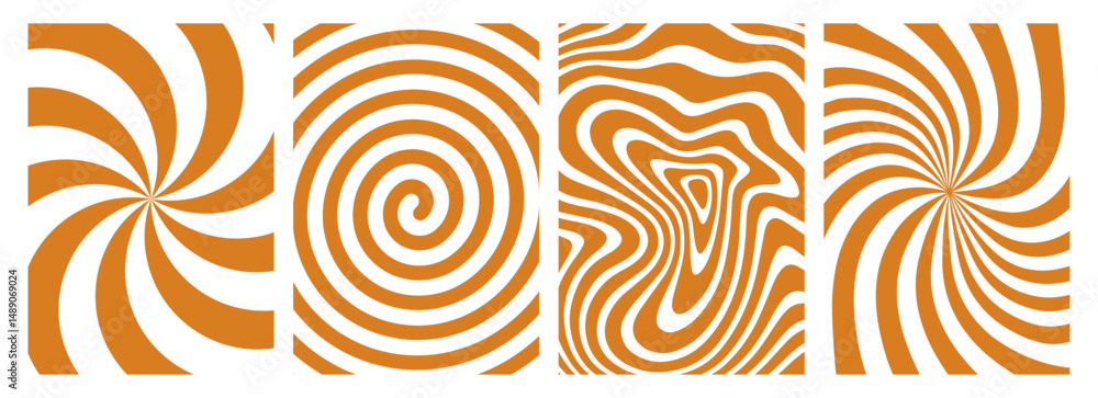 Aufkleber Swirl Caramel Pattern. Vector Background with Abstract Toffee Splashes. Wavy Texture of Salted Caramel Candy, Chocolate and Milk Flow, Peanut Butter Snack