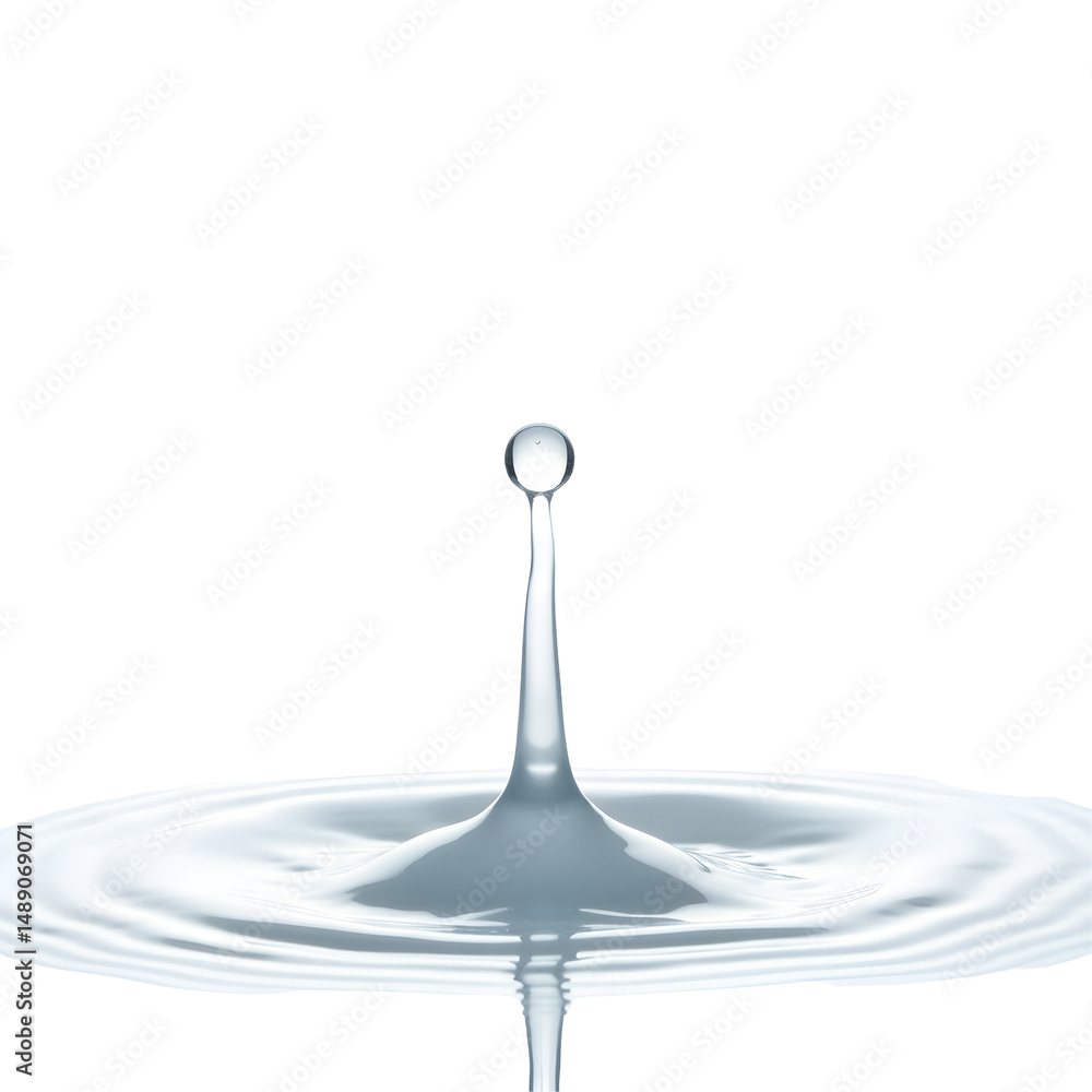 Aufkleber captivating high contrast focused image of a single water drop creating a ripple effect on a water s