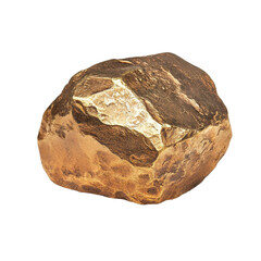 Bronze nugget isolated against a white background showcasing natural texture and colors, Bronze nugget isolated on white background