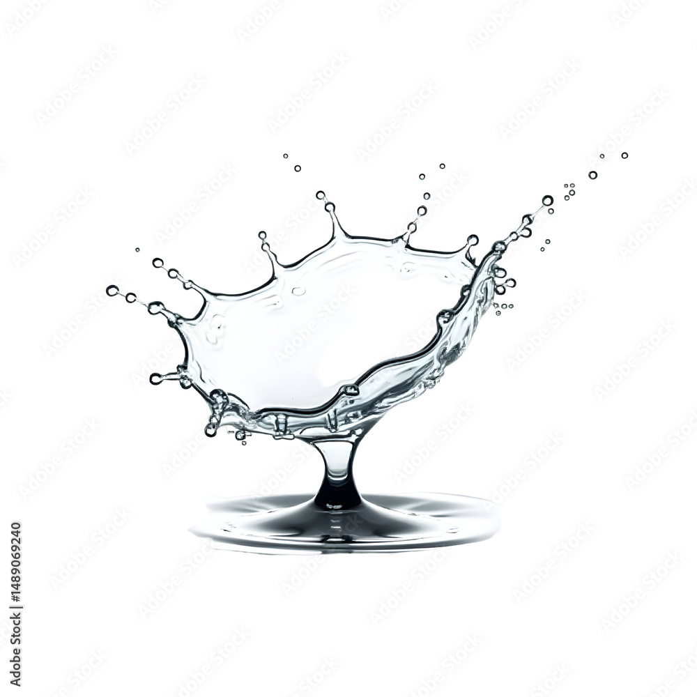 Aufkleber captivating high contrast image of a water splash resembling a tornado, showcases dynamic movement a