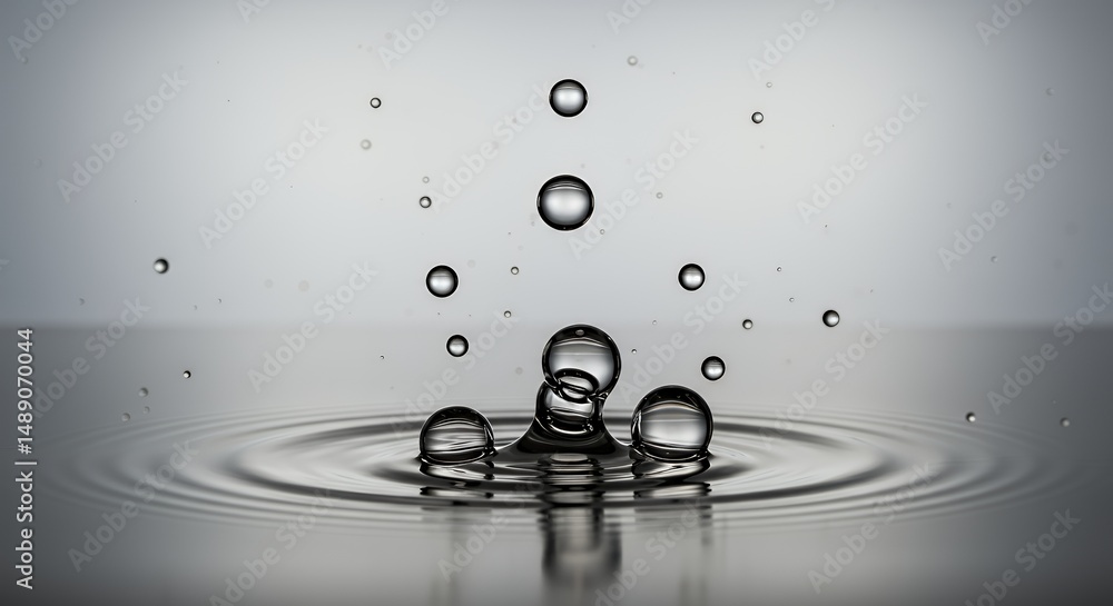 Poster viscous liquid with translucent bubbles merging on smooth surface creating ripples ideal for cosmeti
