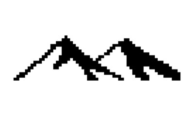 vector mountain hill pixel art 