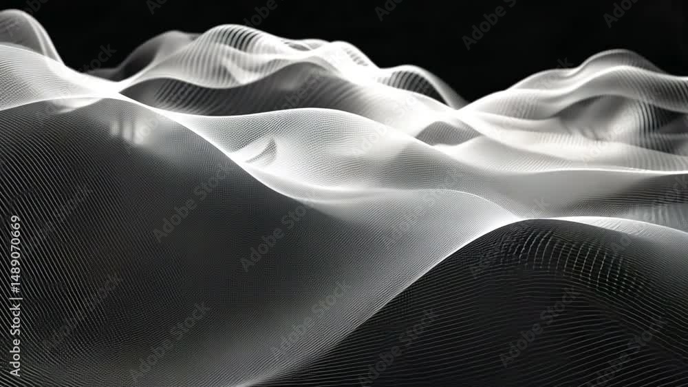 Poster abstract wave patterns in fluid motion showcase intricate lines and curves, evoking tranquility and 