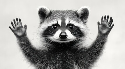Fototapeta premium Playful Raccoon Facing Forward