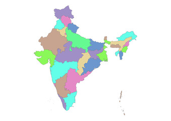 Vector map of India with provinces
