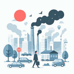 Obraz premium air pollution vector illustration