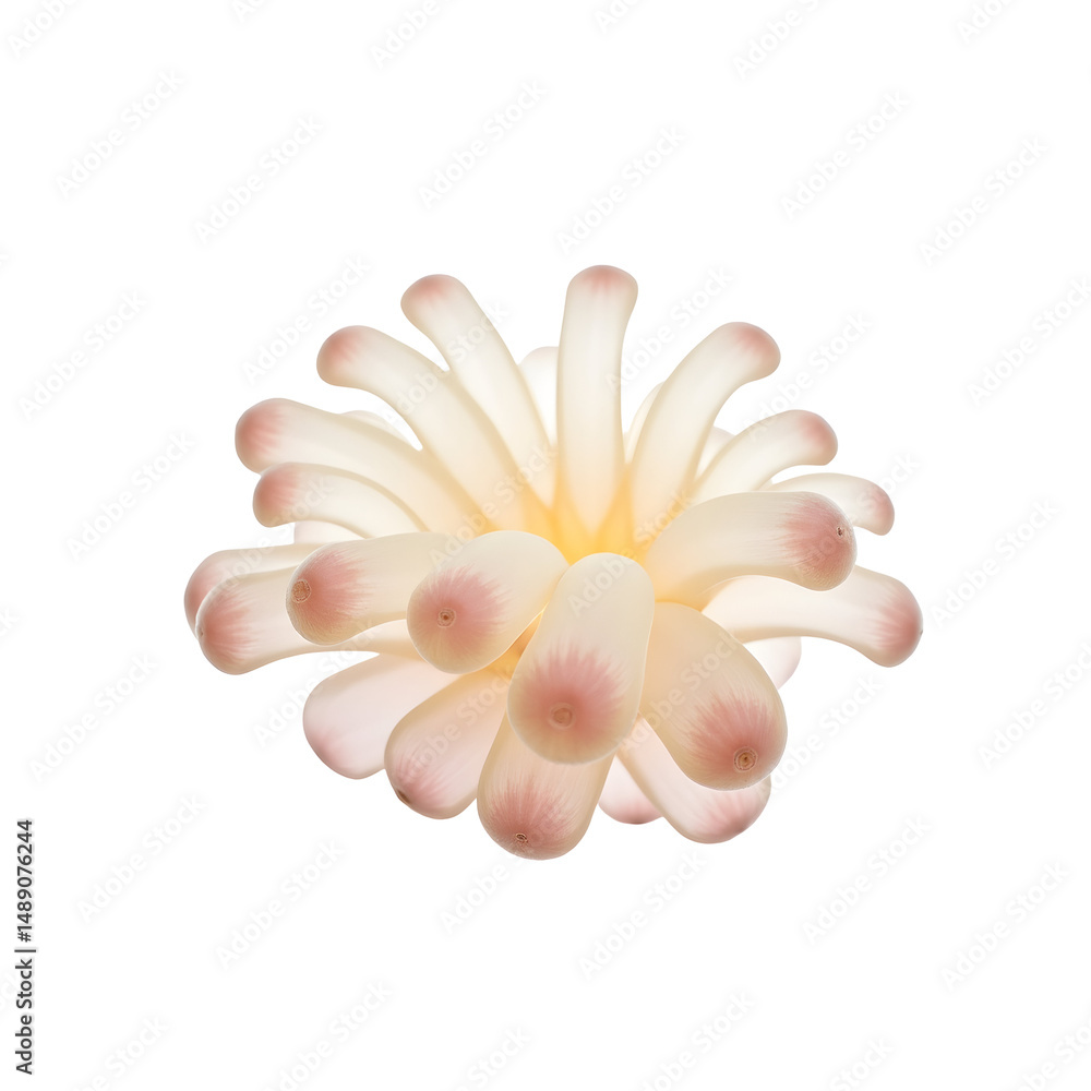 Poster captivating solitary bubbletip anemone with rounded bulbs displaying delicate textures and subtle co