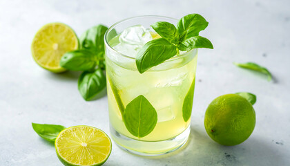 Refreshing Basil Lime Cocktail - Healthy eating and drinking