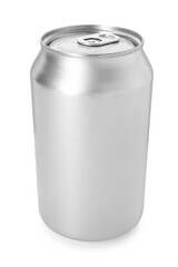 One blank tin can isolated on white