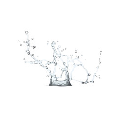 Captivating water splash formation showcasing dynamic fluidity and intricate design on a minimalist composition