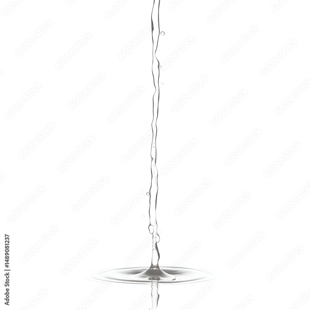 Poster captivating water stream, a delicate translucent cascade with a smooth descent creating captivating 