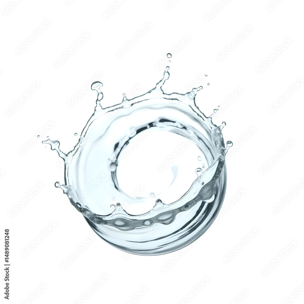Poster captivating water splash freezes in mid air forming an orb like structure creating a mesmerizing vis