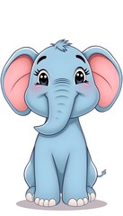 Fototapeta premium A cute baby elephant playing joyfully in a natural, peaceful environment