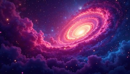 Naklejka premium Abstract swirling nebula texture seamless loop, texture, astrology