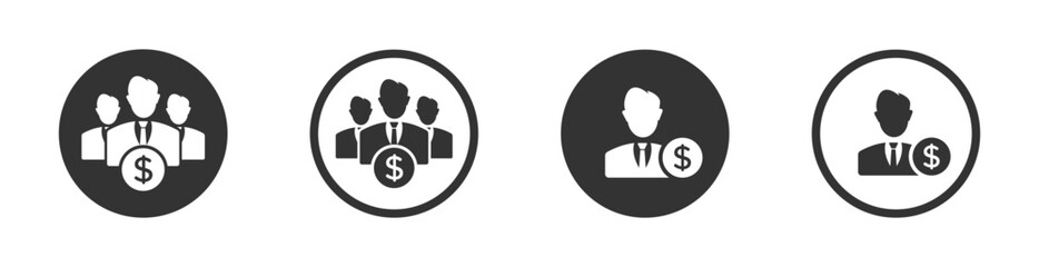 Business investor vector icon designs. Investor vector concept set