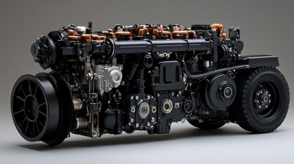 Fototapeta premium Cutting-Edge Heavy-Duty Engine: A Technological Marvel