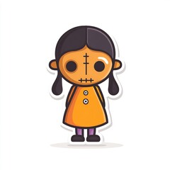 Creepy doll with button eyes