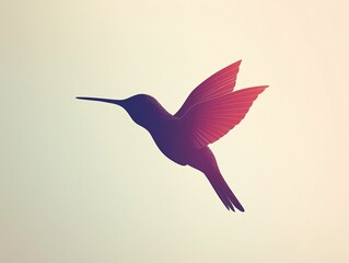 Obraz premium Graceful Hummingbird in Flight Elegant Vector Art