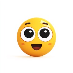Fototapeta premium starry-eyed excited emoji on white background