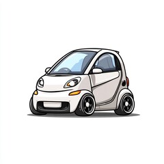 cartoon compact city car isolated