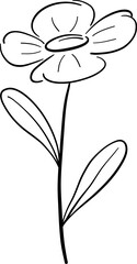 Cute Hand Drawn Small Flower with Rounded Petals